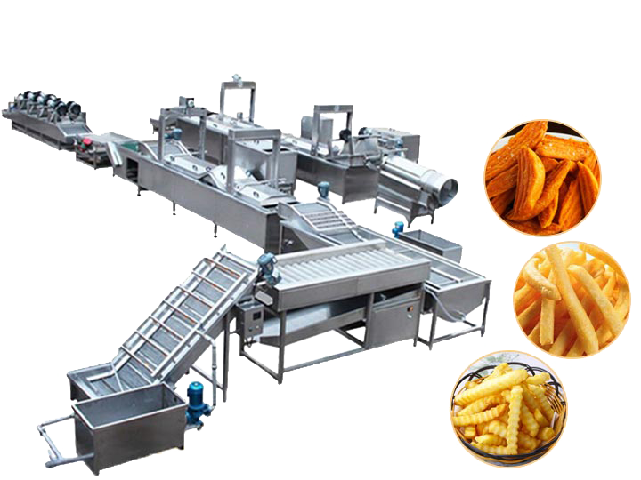 linha de produção de batatas fritas