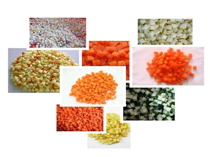 dados de verduras