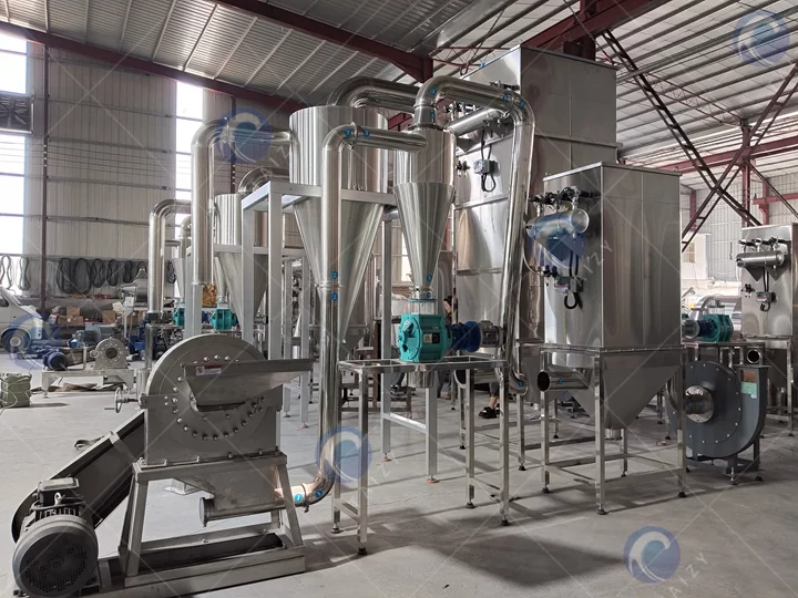 Grain crusher machine with pulse dust collector