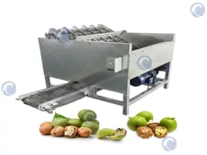 Máy bóc vỏ hạt óc chó xanh