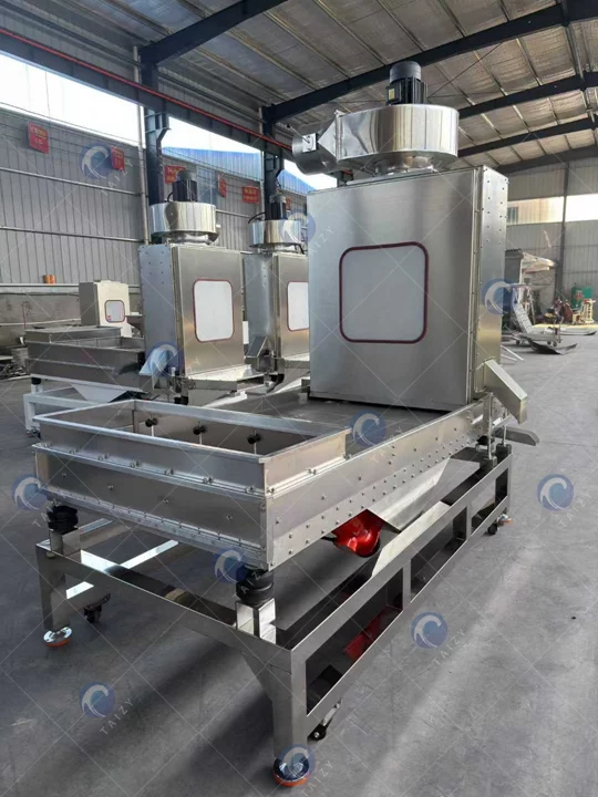 grain double suction screening machine